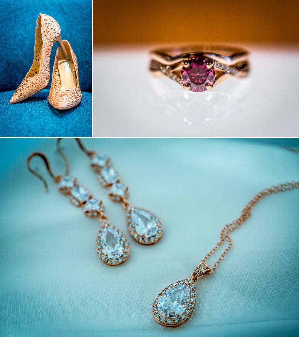 Wedding shoes and jewelry