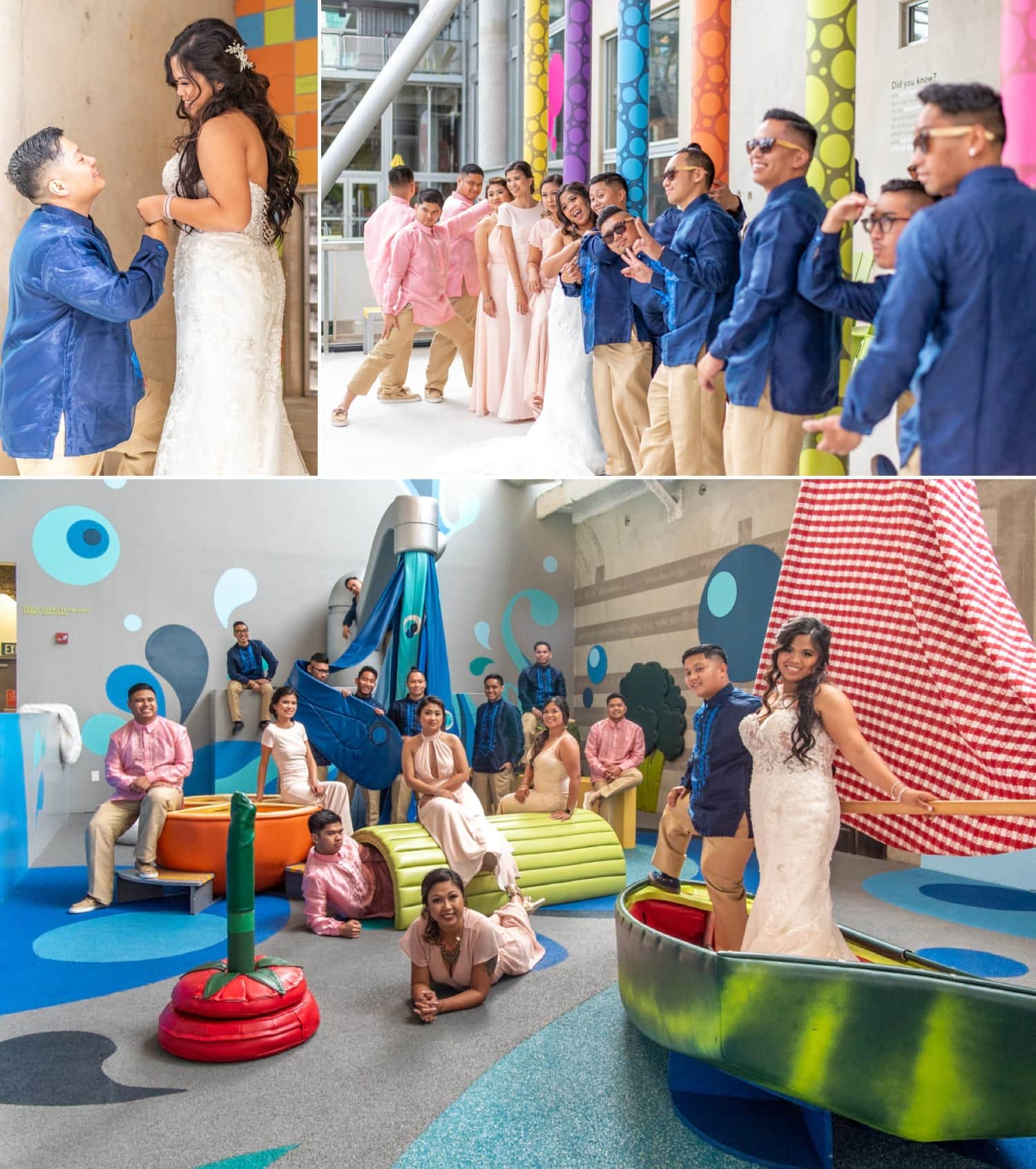 Bridal Party at the San Diego New Children's museum. 