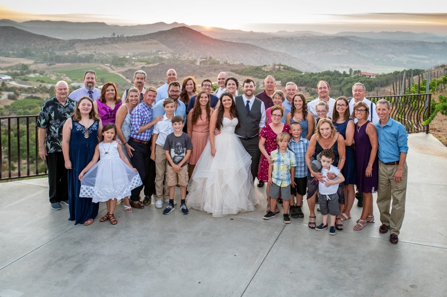 Family at a wedding in Escondido, CA. 