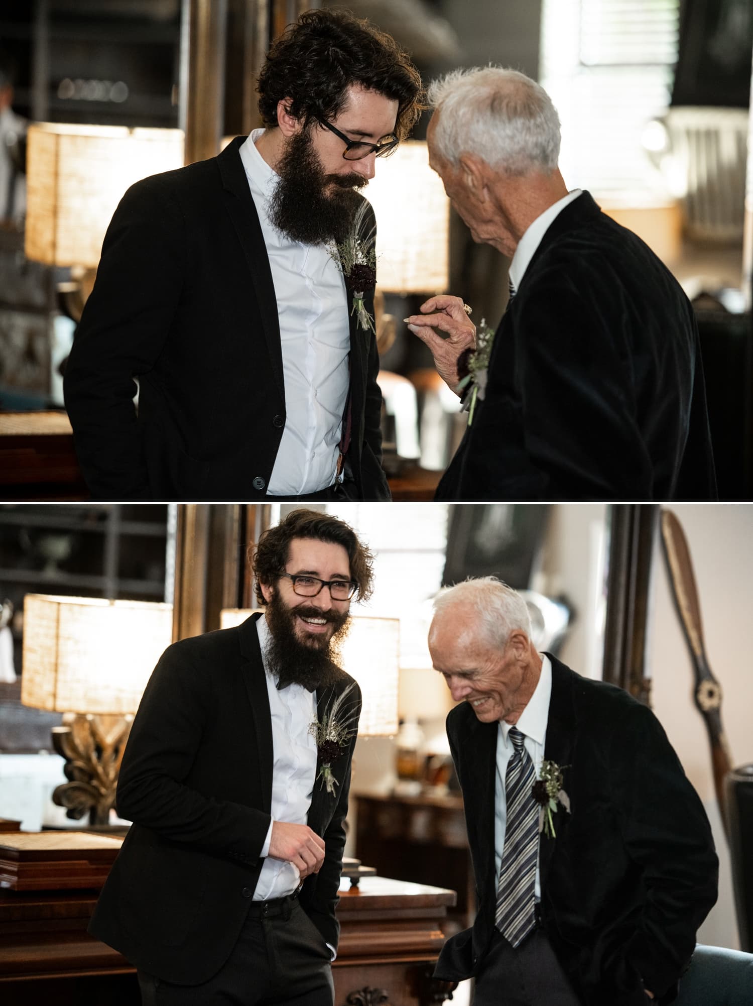 groom with grandfather 
