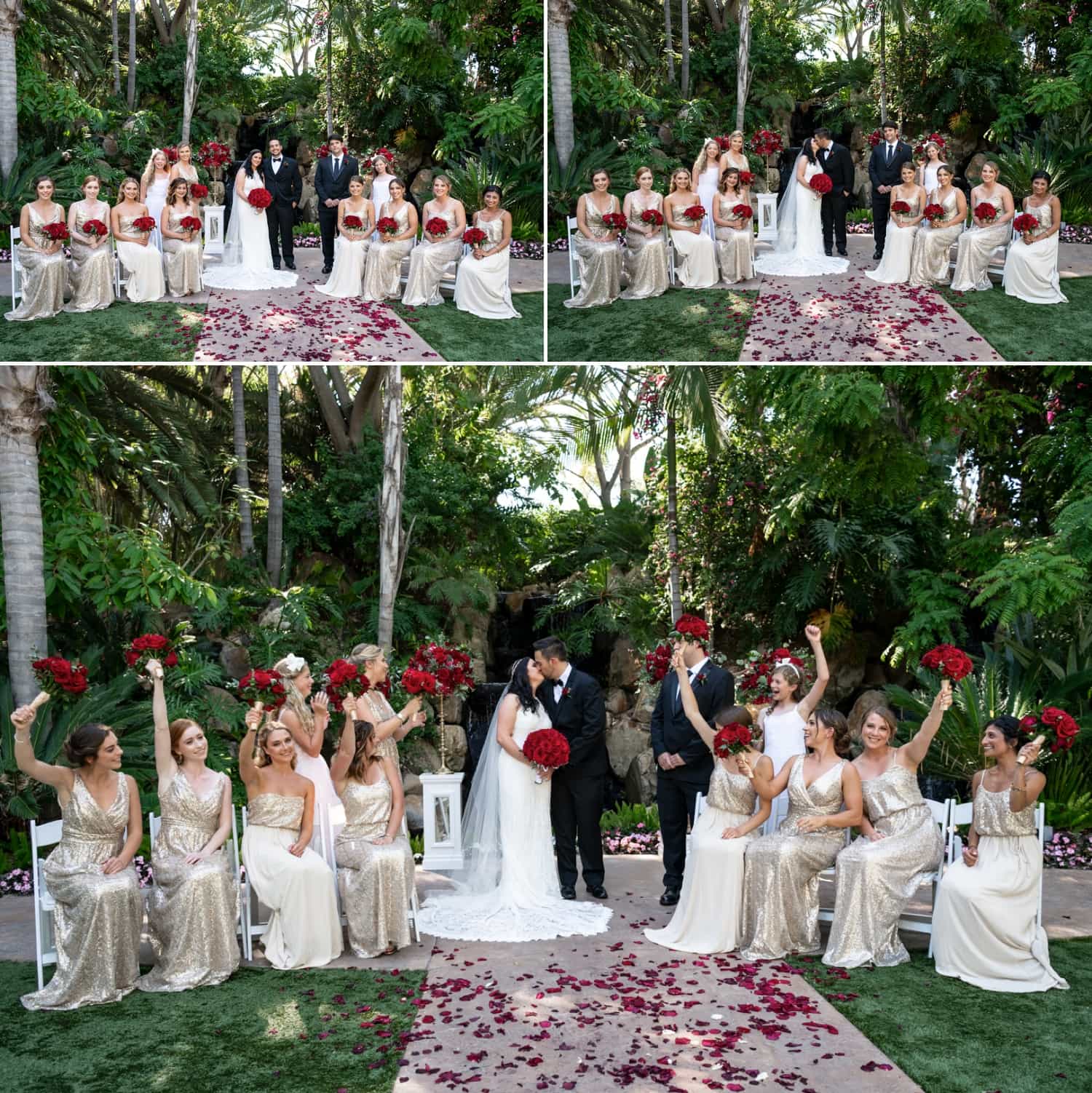 Bridal party at a wedding at Grand Tradition Estate in Fallbrook, CA. 