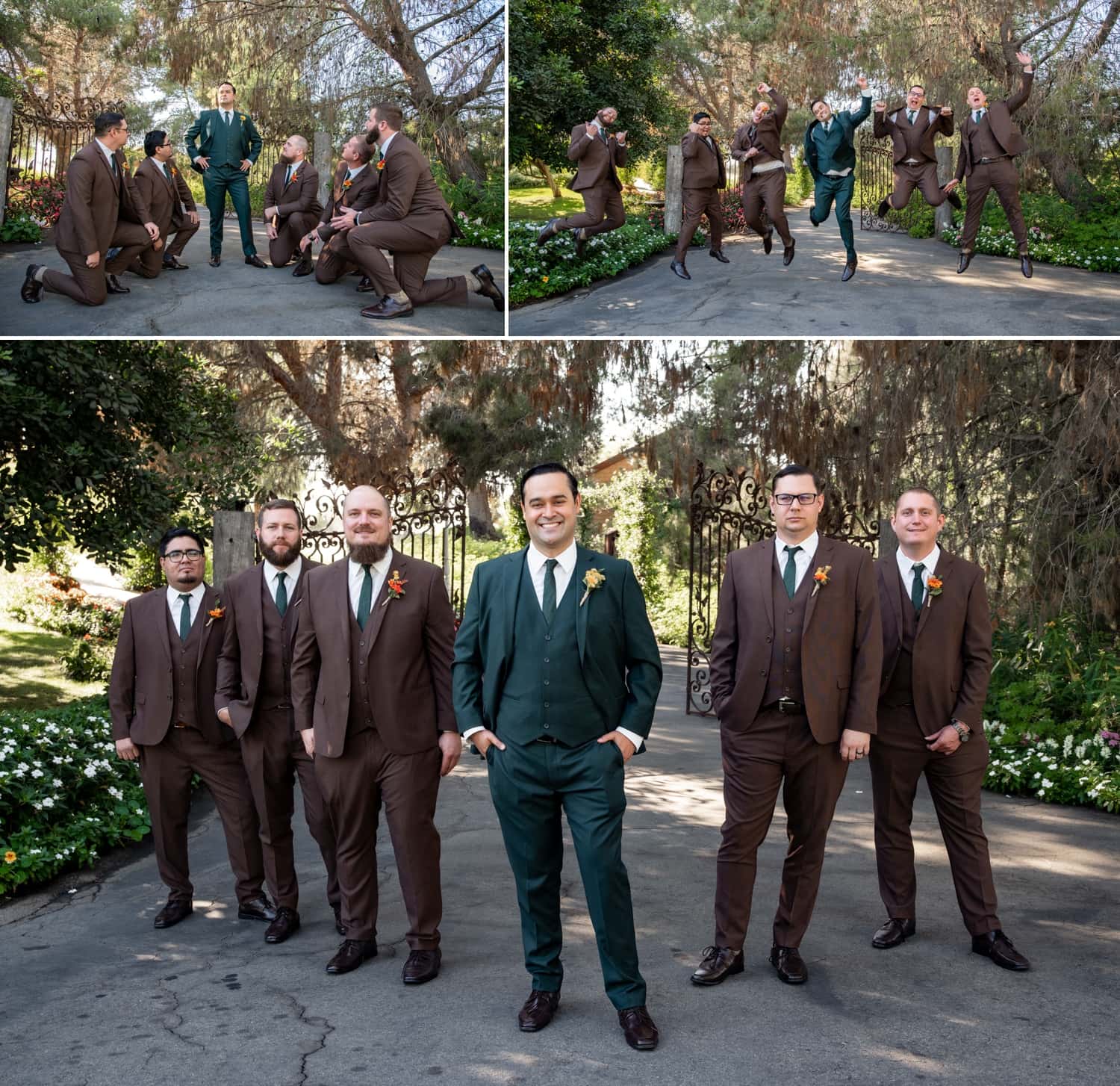Groom and his groomsmen before the ceremony at Ethereal Gardens in Escondido. 